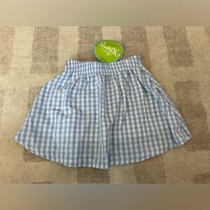 Classic Whimsy Girls Gingham Lined Skirt Blue NWT (Size 4)